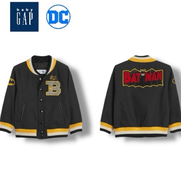 Baby GAP Batman Varsity Bomber Kids Jacket Toddler DC Comics Rare | Size 2 Yrs - Picture 1 of 13